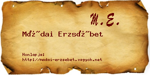 Mádai Erzsébet névjegykártya